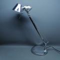 LARGE Original Chrome Metal and Steel Wire Industrial Styled Table Lamp (850mm)