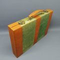 RARE!!! Large Velvet and Feaux Leather Carry Cased Backgammon Set!!!