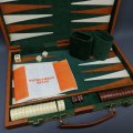 RARE!!! Large Velvet and Feaux Leather Carry Cased Backgammon Set!!!