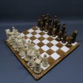 RARE!!! Large Highly Detailed Complete Roman Empire Themed Chess Set!!! Note Damage On Photos