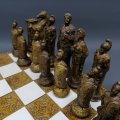 RARE!!! Large Highly Detailed Complete Roman Empire Themed Chess Set!!! Note Damage On Photos