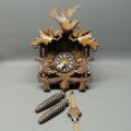LARGE Original German Hand Crafted Wood and Brass Cuckoo Clock - Complete!!!