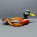 Exquisite!!! Large Hand Painted and Carved Limited Edition Feathers Mallard Drake