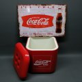 Vintage Styled Lithographed and Embossed Tinplate Coca Cola Sign and Ice Bucket!!!