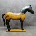 Large Hand Crafted Metal and Wood Body Horse Statue!!!