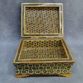 Fantastic!!! Highly Detailed Middle Eastern Wood Inlay Keep Sake Box!!!