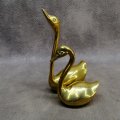 Two Vintage Solid Cast Brass Swan Paperweights!!!