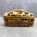 Fantastic!!!! Highly Detailed, Light Wood, Hand Crafted African Fruit Bowl and Lid!!!