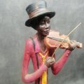Cool!! Large Slender African Musician - The Violin Player!!! 600mm Tall!!!