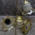 Vintage, Brass and Glass English Made Kitsch Tulip Bedside Lamps!!! Working!!!
