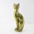 Large Heavy Brass Vintage Stylized Cat Door Stop!!! 320mm Tall!!