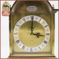 Detailed German Brass and Wood Battery Operated Mantel Clock!!!
