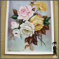 Original Framed Oil on Board J van Rensburg Still Life Flower Study!!! 320mm x 270mm