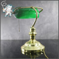 Fantastic!!! Original Vintage Brass and Green Glass Working Bankers Lamp!!!