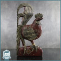 Large Decorative Hand Crafted Wood Rooster Figure!!!