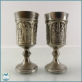 Two Small Highly Detailed Pewter Goblets!!!