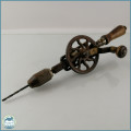 Antique Wood and Steel Millers No 2 Hand Drill!!!