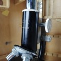 Vintage Wood Boxed Cast Iron Base Microscope!!!