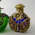 Ornate Metal and Glass Vintage  Perfume Bottles!! Bid For Both!!!