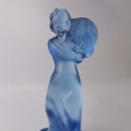 Vintage Powder Blue Glass Art Deco Styled Statue!!!