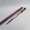 Original Wood steel and Brass Dagger Handle Walking Stick!!!