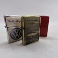 Original Zippo Style Lighter Collection, Bid for Three!!!