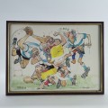 A3 Framed Rugby Comic Artwork!!! Print 3