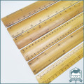 Six English Double Sided Wood Map Rulers!!! Each 60cm Long!!!