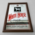 Original Vintage White Horse Bar Mirror!!! 320mm x 220mm