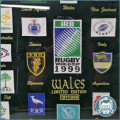 Framed Limited Edition RUGBY WORLD CUP 1999 Team Patches!!! 800mm x 800mm