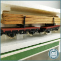 Vintage Original Boxed Never Used LIMA HO Scale Twin Bolster wagon with wood planks load !!!