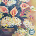 LARGE Original Oil on Board Floral Still Life by Cathy de Beer - 90cm x 55cm!!!