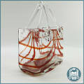 Decorative Swirl Glass Purse With Handle!!!