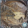 Highly Detailed Vintage German Wall Plaque `Austria` - Cast Material, Wood Finish!!!