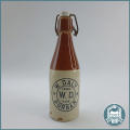 ANTIQUE W. DALY, DURBAN CERAMIC GINGER BEER BOTTLE WITH LID!!!