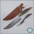LARGE Hand Forged Double Dagger and Leather Sheathe !!!