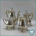 Fantastic!!! FOUR PIECE SILVER PLATED COFFEE AND TEA SET WITH MILK AND SUGAR!!!