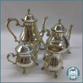 Fantastic!!! FOUR PIECE SILVER PLATED COFFEE AND TEA SET WITH MILK AND SUGAR!!!