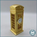Miniature Park Lane Quartz Novelty Brass Desk Clocks British Phone Box Style!!!