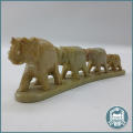 Vintage Hand Carved Green Onyx Elephants Paperweight (1)!!!