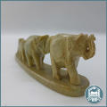 Vintage Hand Carved Green Onyx Elephants Paperweight (2)!!!