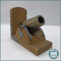 Wood and Metal Antique Canon Book End !!!