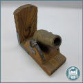 Wood and Metal Antique Canon Book End !!!