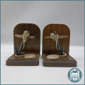 Vintage Maritime Anchor Wood and Metal Book Ends !!!