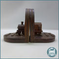 Vintage Brass and Wood Railway Inspired Book Ends !!!