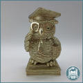 Collectible Vintage Metal Finish Owl Savings Bank!!