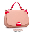 Fashion and quality colors joint cambridge satchel style handbag. Pink color.