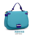 Fashion and quality colors joint cambridge satchel style handbag. Blue color.
