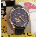 Fossil Townsman Men's Automatic Skeleton Watch-ME3110 with Original Blue Leather Strap