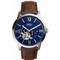 Fossil Townsman Men's Automatic Skeleton Watch-ME3110 with Original Blue Leather Strap